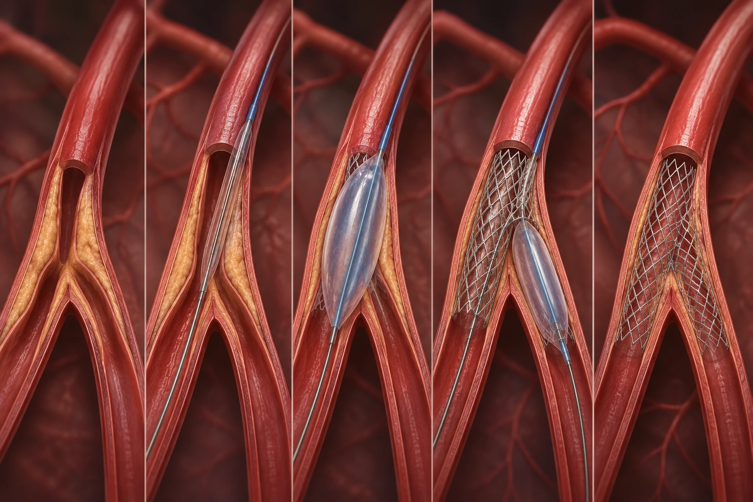 Bifurcation PTCA for improved blood flow